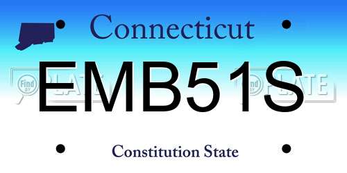 EMB51S Connecticut License Plate