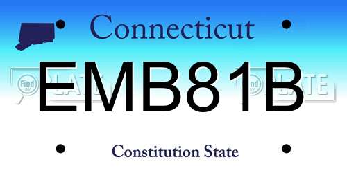 EMB81B Connecticut License Plate