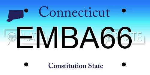 EMBA66 Connecticut License Plate