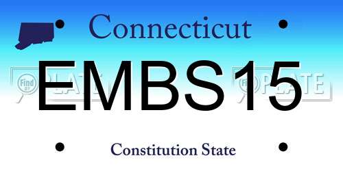 EMBS15 Connecticut License Plate