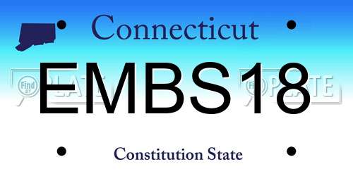 EMBS18 Connecticut License Plate