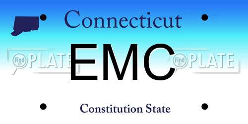 EMC Connecticut License Plate