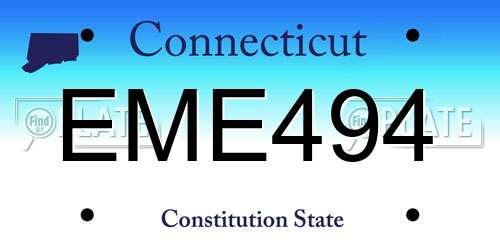 EME494 Connecticut License Plate