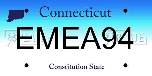 EMEA94 Connecticut License Plate