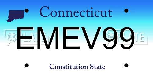 EMEV99 Connecticut License Plate