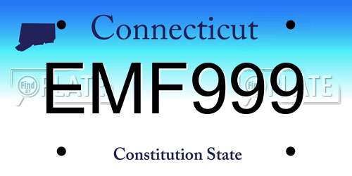 EMF999 Connecticut License Plate