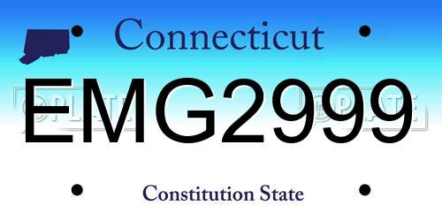 EMG2999 Connecticut License Plate