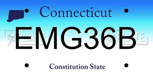 EMG36B Connecticut License Plate