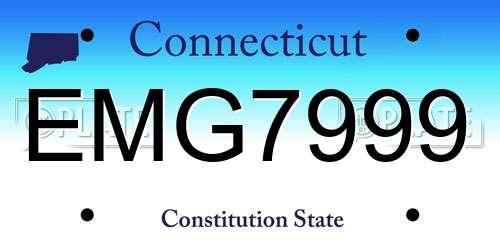 EMG7999 Connecticut License Plate