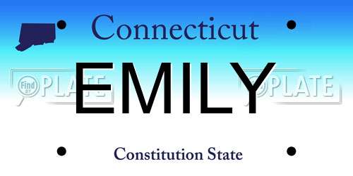 EMILY Connecticut License Plate