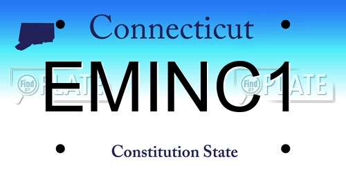 EMINC1 Connecticut License Plate