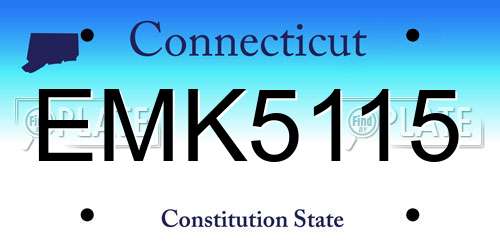 EMK5115 Connecticut License Plate