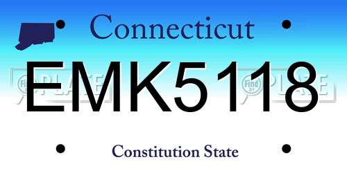 EMK5118 Connecticut License Plate