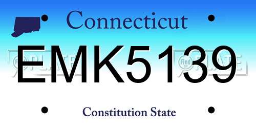 EMK5139 Connecticut License Plate