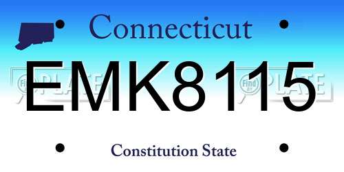 EMK8115 Connecticut License Plate