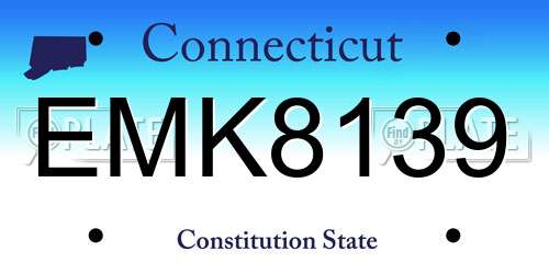 EMK8139 Connecticut License Plate