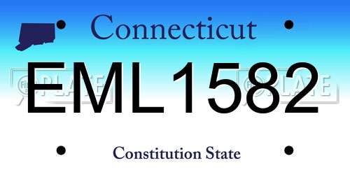 EML1582 Connecticut License Plate