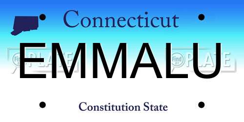 EMMALU Connecticut License Plate