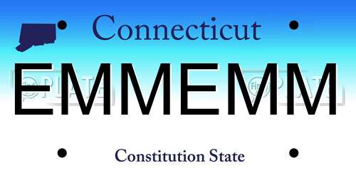 EMMEMM Connecticut License Plate