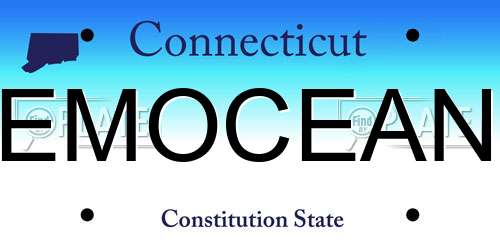 EMOCEAN Connecticut License Plate