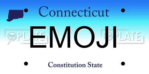 EMOJI Connecticut License Plate