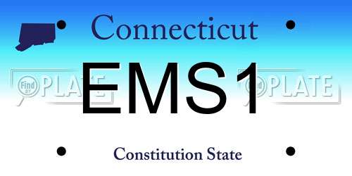 EMS1 Connecticut License Plate
