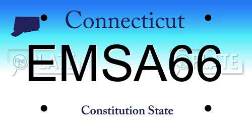 EMSA66 Connecticut License Plate