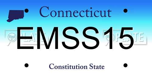 EMSS15 Connecticut License Plate
