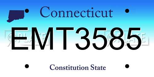 EMT3585 Connecticut License Plate