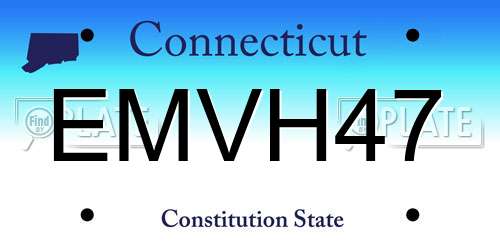 EMVH47 Connecticut License Plate