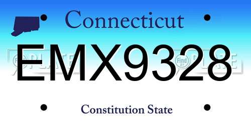 EMX9328 Connecticut License Plate