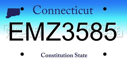 EMZ3585 Connecticut License Plate