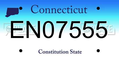 EN07555 Connecticut License Plate