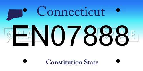 EN07888 Connecticut License Plate