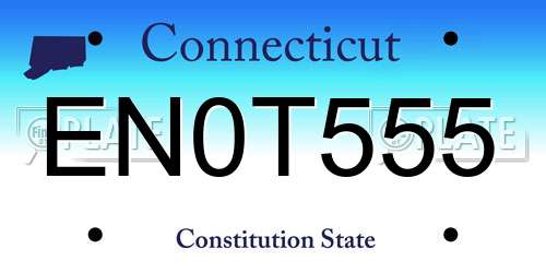 EN0T555 Connecticut License Plate