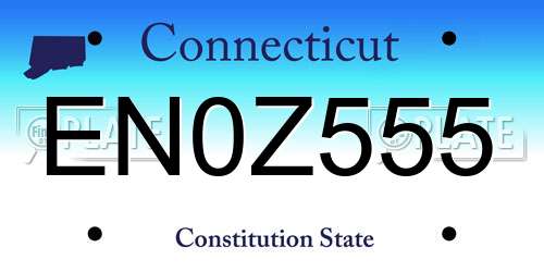 EN0Z555 Connecticut License Plate