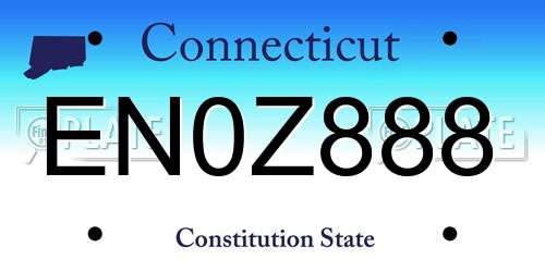 EN0Z888 Connecticut License Plate