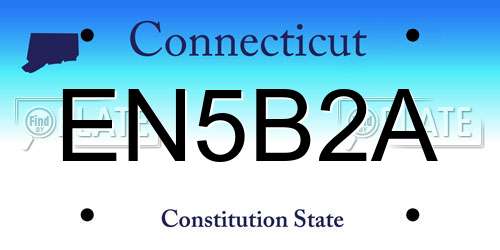EN5B2A Connecticut License Plate
