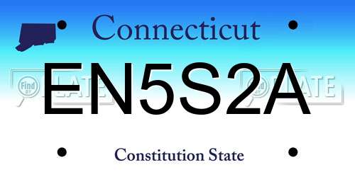 EN5S2A Connecticut License Plate