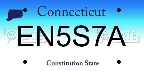 EN5S7A Connecticut License Plate