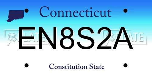 EN8S2A Connecticut License Plate