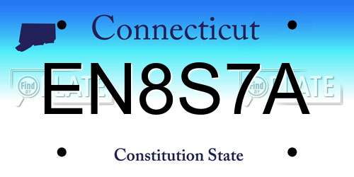 EN8S7A Connecticut License Plate