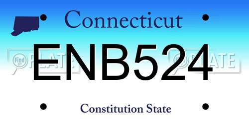 ENB524 Connecticut License Plate