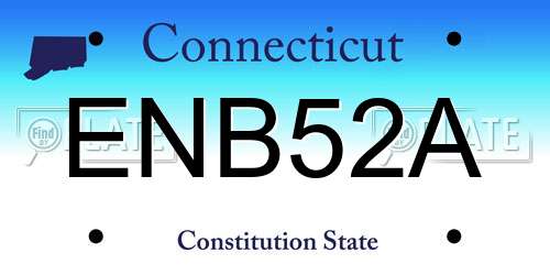 ENB52A Connecticut License Plate