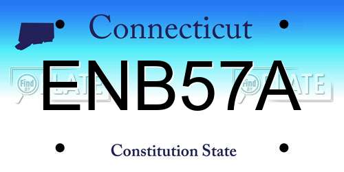 ENB57A Connecticut License Plate