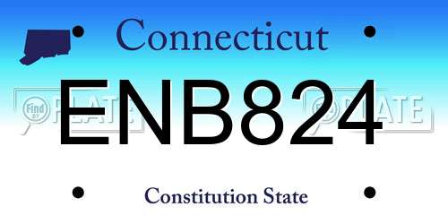 ENB824 Connecticut License Plate