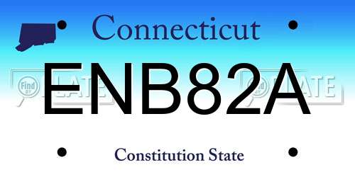 ENB82A Connecticut License Plate