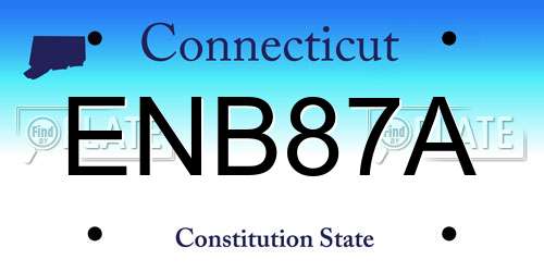ENB87A Connecticut License Plate