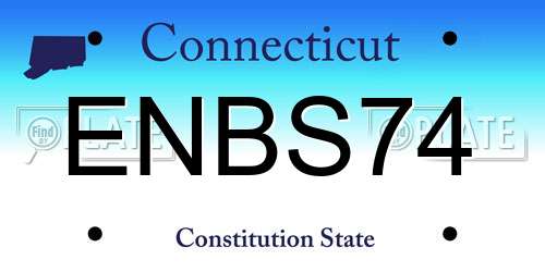 ENBS74 Connecticut License Plate