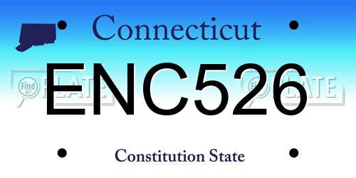 ENC526 Connecticut License Plate